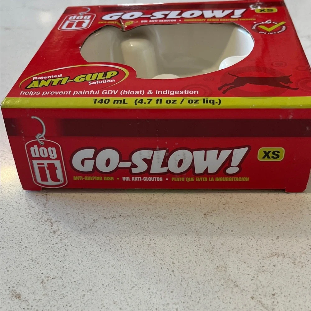 Go-Slow Anti-Gulp Dog Bowl - White